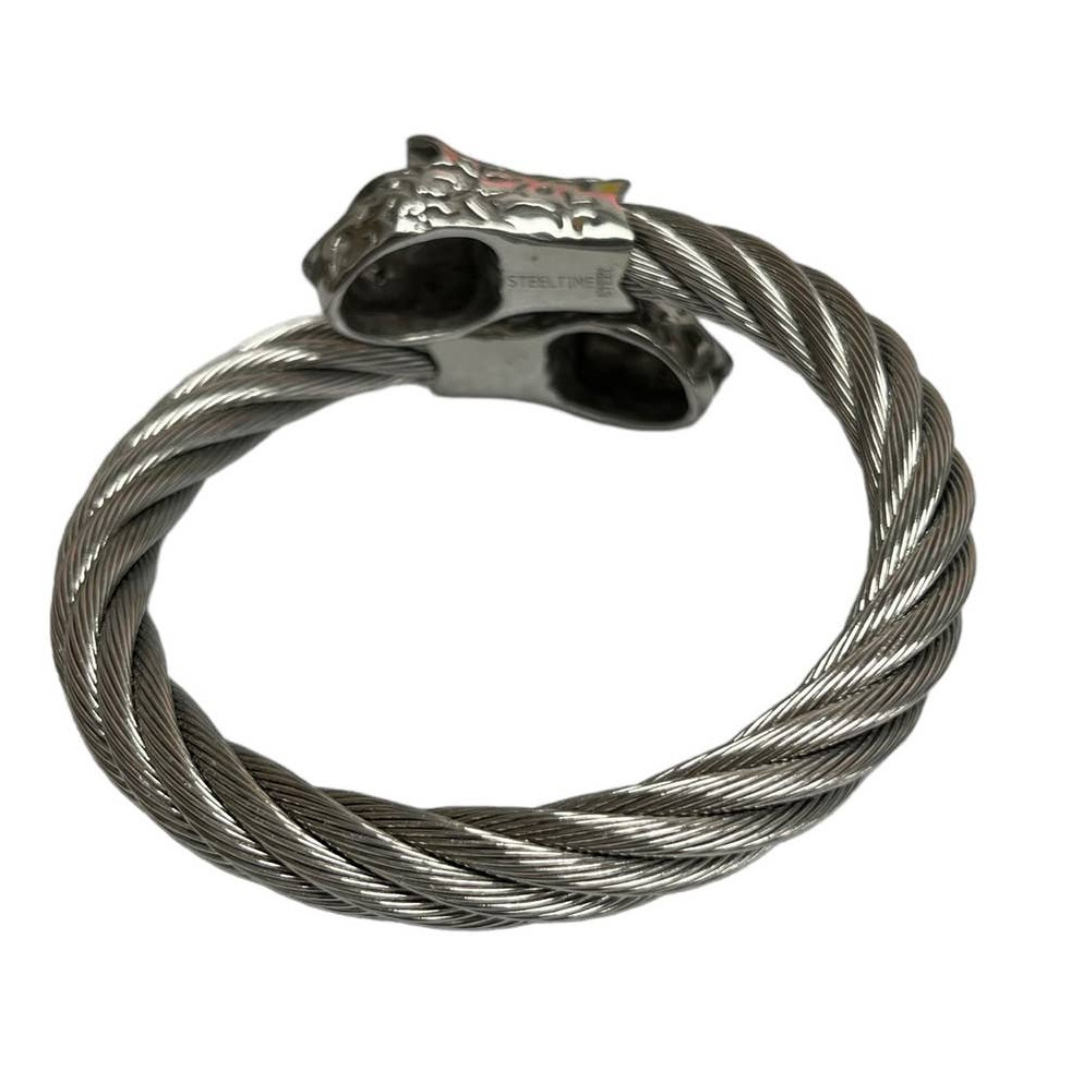 Steeltime Silver Jaguar Bangle Bracelet - image 3