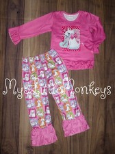NEW Boutique Aristocats Marie Girls Ruffle Leggings Outfit Set