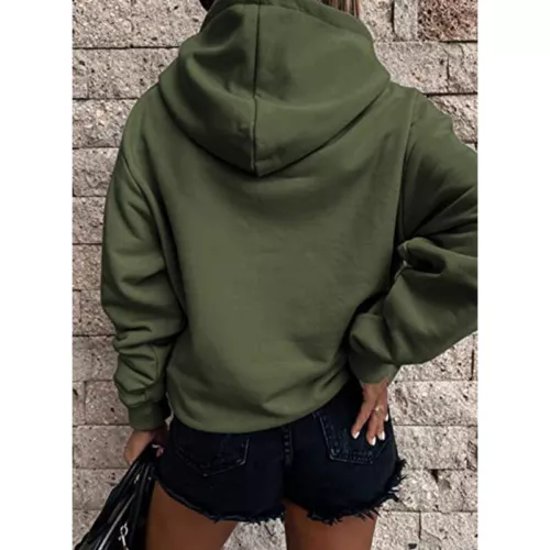 Ladies Loose Fit Long Sleeve Pullover Women Fall Warm With Pocket Hooded Tops - Picture 41 of 80