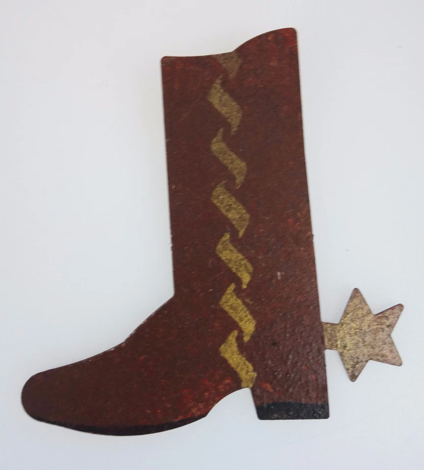  3 Cut Metal Fridge Magnets US Flag Heart Cowboy Boot Watermelon Rustic  - Image 2 of 4