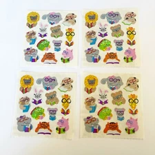 Vintage 80s Sandylion Prismatic Stickers Animals Nerds Glasses School
