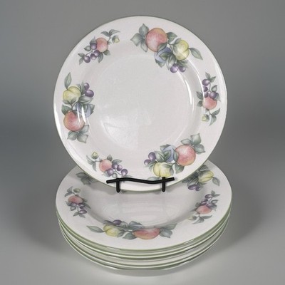 Royal Vale Fine China Dinner Plates 10.5  Fruit Pattern Set of 6 England