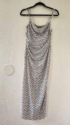 ruched slip dress zara NWT! Zara Long Satin Slip Dress With Ruched Tie-String Front Size: XS