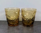 Vintage Anchor Hocking Lido Milano Amber Low Ball Juice Glasses – Lot of 2 (3.5″