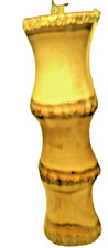Hand-Turned Wooden Vase w Distinctive Bark Rings  Natural Wood Grain