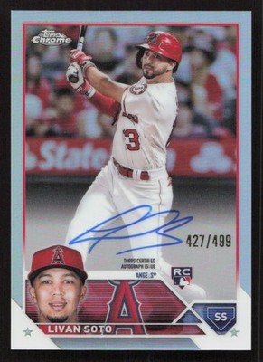 2023 Topps Chrome Livan Soto Auto Rookie Autograph Refractor #/499 #RA-LSO Card
