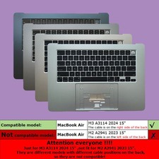 NEW For Apple MacBook Air 15" M3 A3114 2024 Top Case Keyboard Starlight Midnight