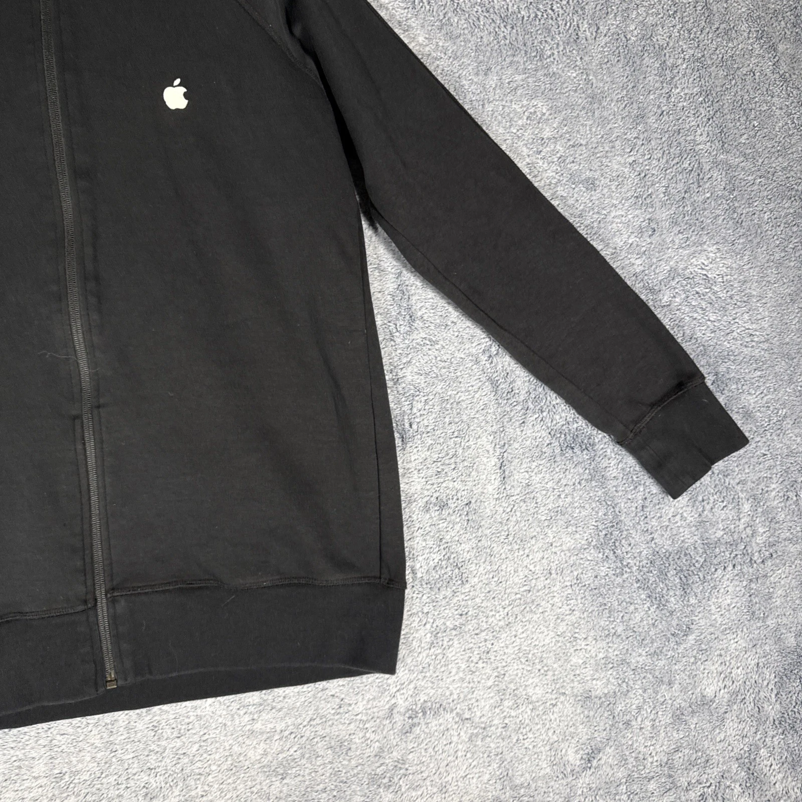 Apple Store Employee Jacket Full Zip Adult Size Small Logo Black Cotton Blend - product detail image 6