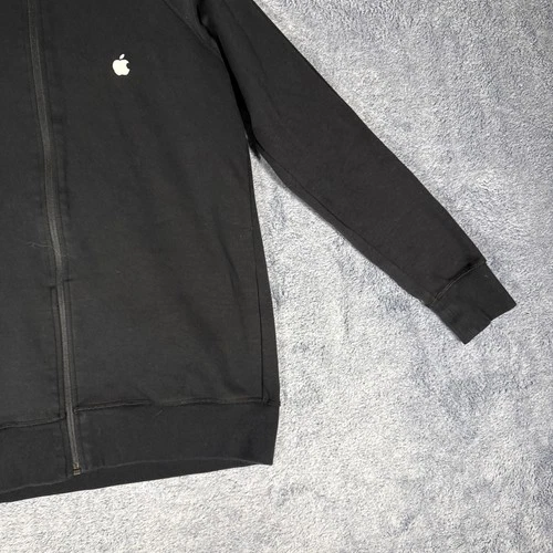 Apple Store Employee Jacket Full Zip Adult Size Small Logo Black Cotton Blend image 6