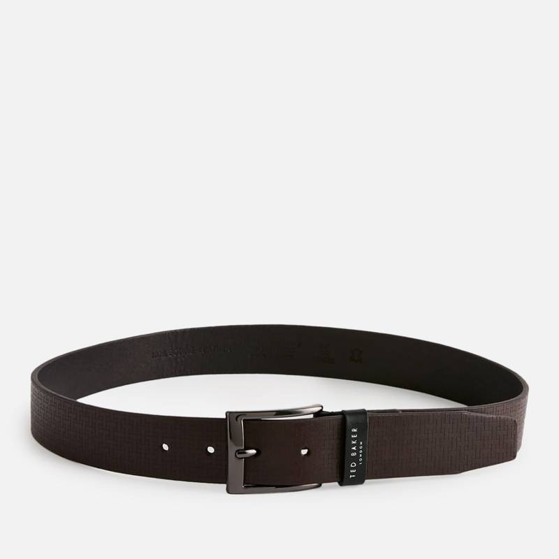 Ted Baker Hady Belt Mens 34 Dark Brown Keeper Loop Single Prong Buckle Closure 8990₽
