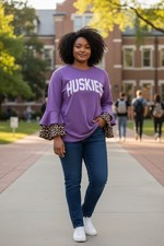 Gameday Couture Women's Washington Huskies 3X Shirt w/ Ruffle Sleeves