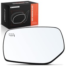 Left Driver Side Heated Mirror Glass with Backing Plate - Compatible with