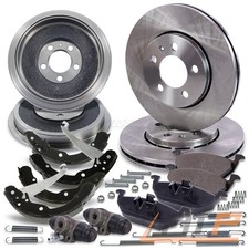 2x BREMSSCHEIBE Ø256 + BELÄGE + TROMMELN + BACKEN + RADZYLINDER 19,05 FÜR SKODA