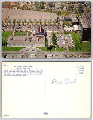 Corning Glass Center NY Aerial View Vintage Chrome Postcard Dexter Press