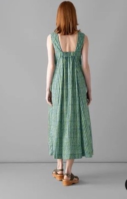 Toast Stripe Block Print Cotton Dress XL Greengage | eBay Toast Stripe Block Print Cotton Dress XL Greengage | eBay