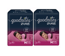 GoodNites Korea Kids Night Diapers M for Girls 20ct. 2 Pack 17  30kg 