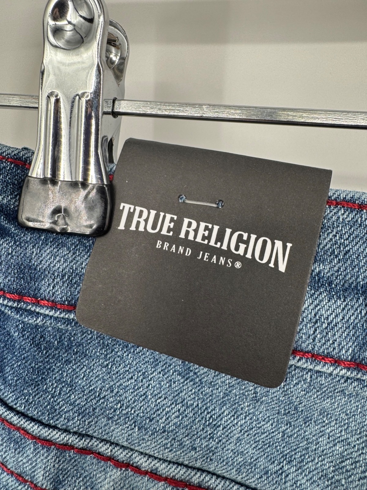 NWT True Religion Ricky SN Chain Stitch Jeans Boys 12 Lagoon Blue Distressed thumbnail 6