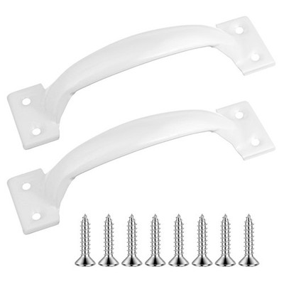 FdcZeyxior 5'' Gate Handle, Screen Door Handle White, Stainless Steel Metal Ga...
