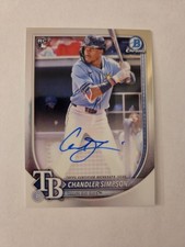 CHANDLER SIMPSON 2025 BOWMAN CHROME ROOKIES AUTOGRAPH RAYS RC AUTO CRA-CS