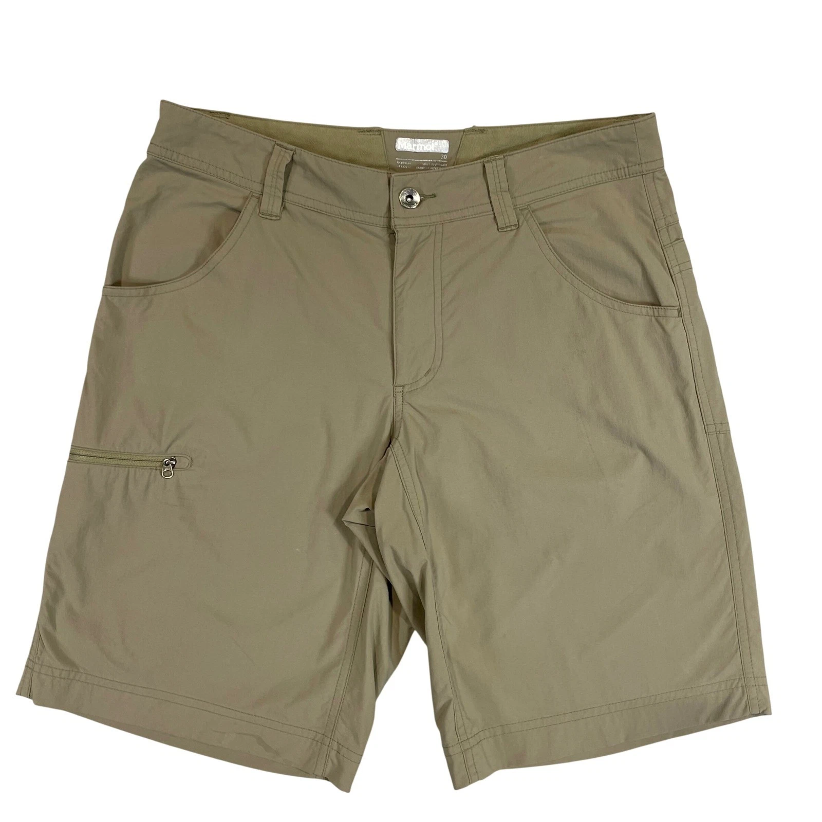 Marmot Mens Hiking Shorts Tan Khaki Size 30 Nylon Stretch Outdoor Trekking