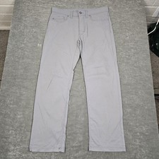 prAna Brion Pants Mens 32x30 Gray Slim Fit Stretch Nylon Hiking Travel Quick Dry