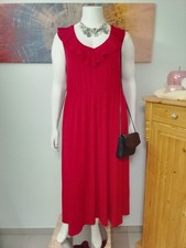 BPC SELECTION - fast langes Jersey-Kleid Gr.48/50 in rot - Volant am Ausschnitt