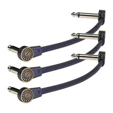 iStingor 1/4 inch Guitar Patch Cables 3 Pack, 5 Inch 12cm 5 INCH, Golden Sun