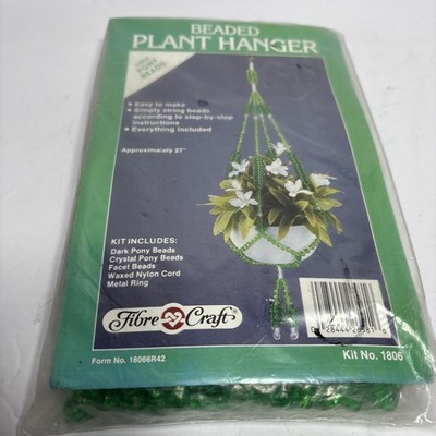 Fibre Craft Beaded Plant Hanger Kit No 1806  27  Long Brand New Unopened