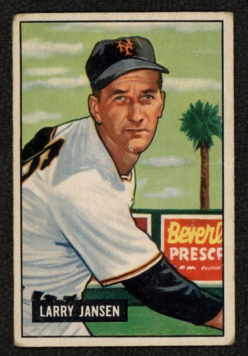 Larry Jansen #66 1950 Bowman card