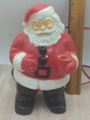 Vintage 1950's General Prod Santa Claus 8'' Plastic Night Lamp Light Blow Mold