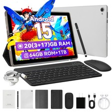10.1 inch Android 15 Tablets 20GB 64GB HD Touchscreen Octa-Core Dual Camera