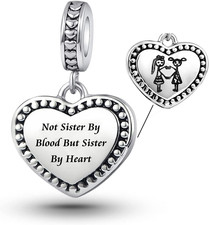 Not Sister By Blood But Sister By Heart Charm for Best Friend BFF Friendship Com