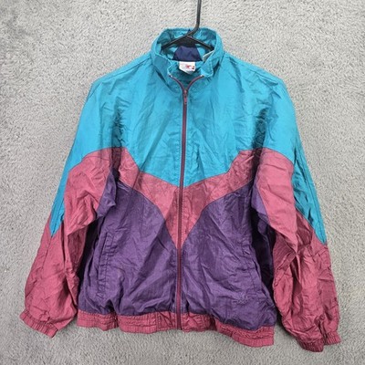 JC Penny USA Olympics Windbreaker Womens Medium Multicolor Vintage Retro Jacket
