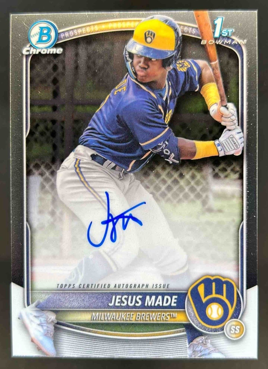 2025 Bowman Jesus Made Chrome Auto Autograph 1st Prospect #CPA-JM Brewers