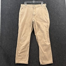 Carhartt Relaxed Fit Pants Men's 38x32 Khaki Twill 5-Pocket Work Utility Chino