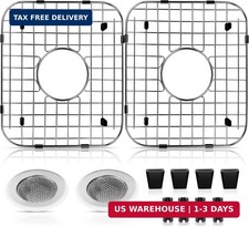 ARLBA 2 Pack 13.7" x11.6" 304 Stainless Steel Sink Protectors for Kitchen Sink 1