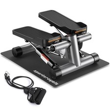 Stair Stepper for Exercise with Mat, Mini Steppers with Resistance Band, Hydr...