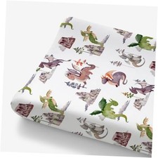 Watercolors Fairy Tale Changing Pad Cover for Baby Girls, one size Dragon