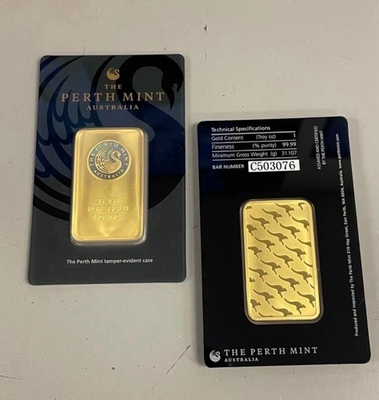 #ad The Perth Mint 1oz Gold Bar .9999 Fine Gold with Assay Card OriannaMint Sealed $2000.00