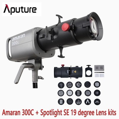 Amaran 300C RGB-Vollfarb-COB-LED-Videoleuchte +Spotlight SE 19-Grad-Linsen-Kits