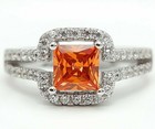 2CT  Padparadscha 925 Sterling Silver Ring Sz 7 U3-8 — photo 1