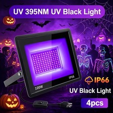 4PCS UV Black Light 100W Bar UV LED Stage Blacklight Party DJ Club for Halloween