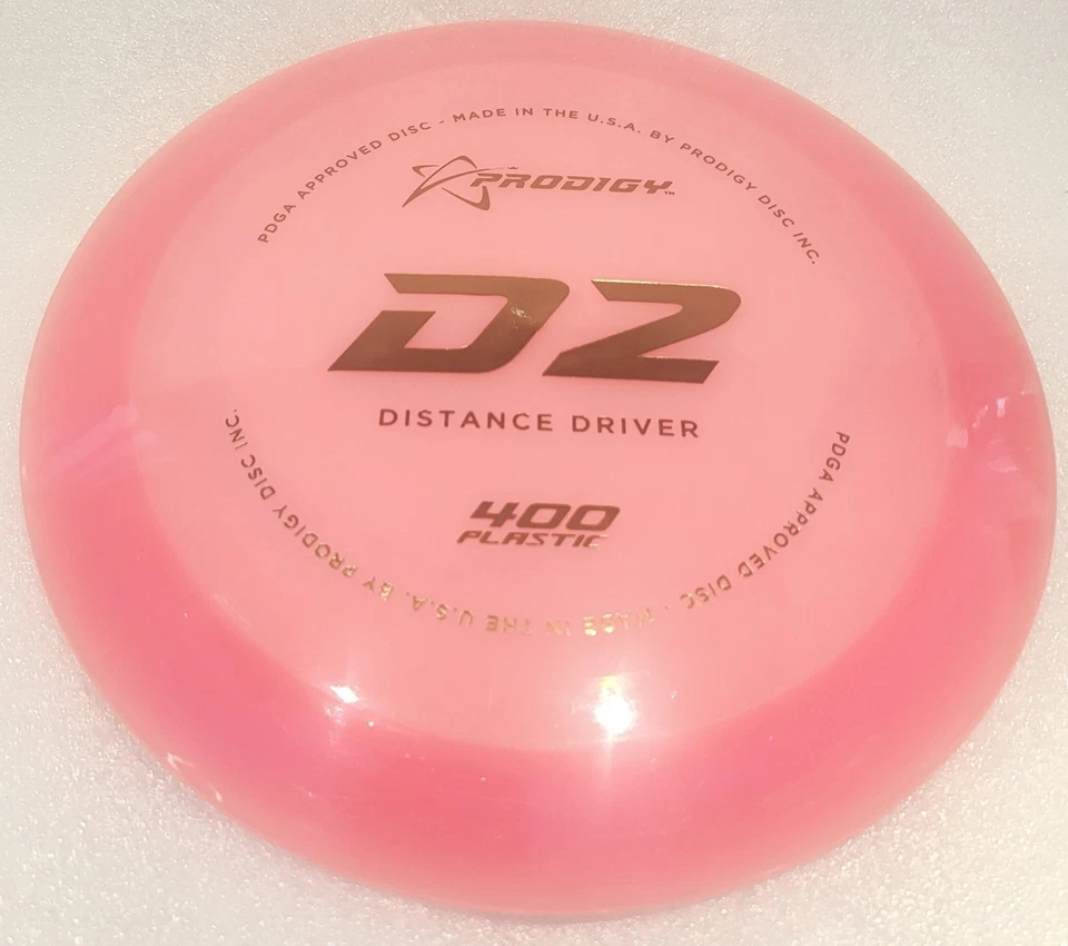 Prodigy Discs D2 Distance Driver 400 Plastic Pink W/Gold Stamp 174G NEW - Image 3 of 3