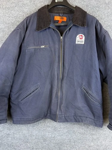 Cornerstone Port Authority Jacket 3XL XXXL Blue Canvas Workwear Coat Full Zip - product listing photo