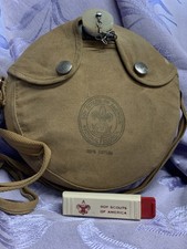 Vintage Boy Scouts Of America Canteen With Cotton Cover & Toothbrush