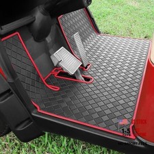 Golf Cart Floor Liner Mat 8mm Thick Rubber Full Coverage Only Fit for Red Trim