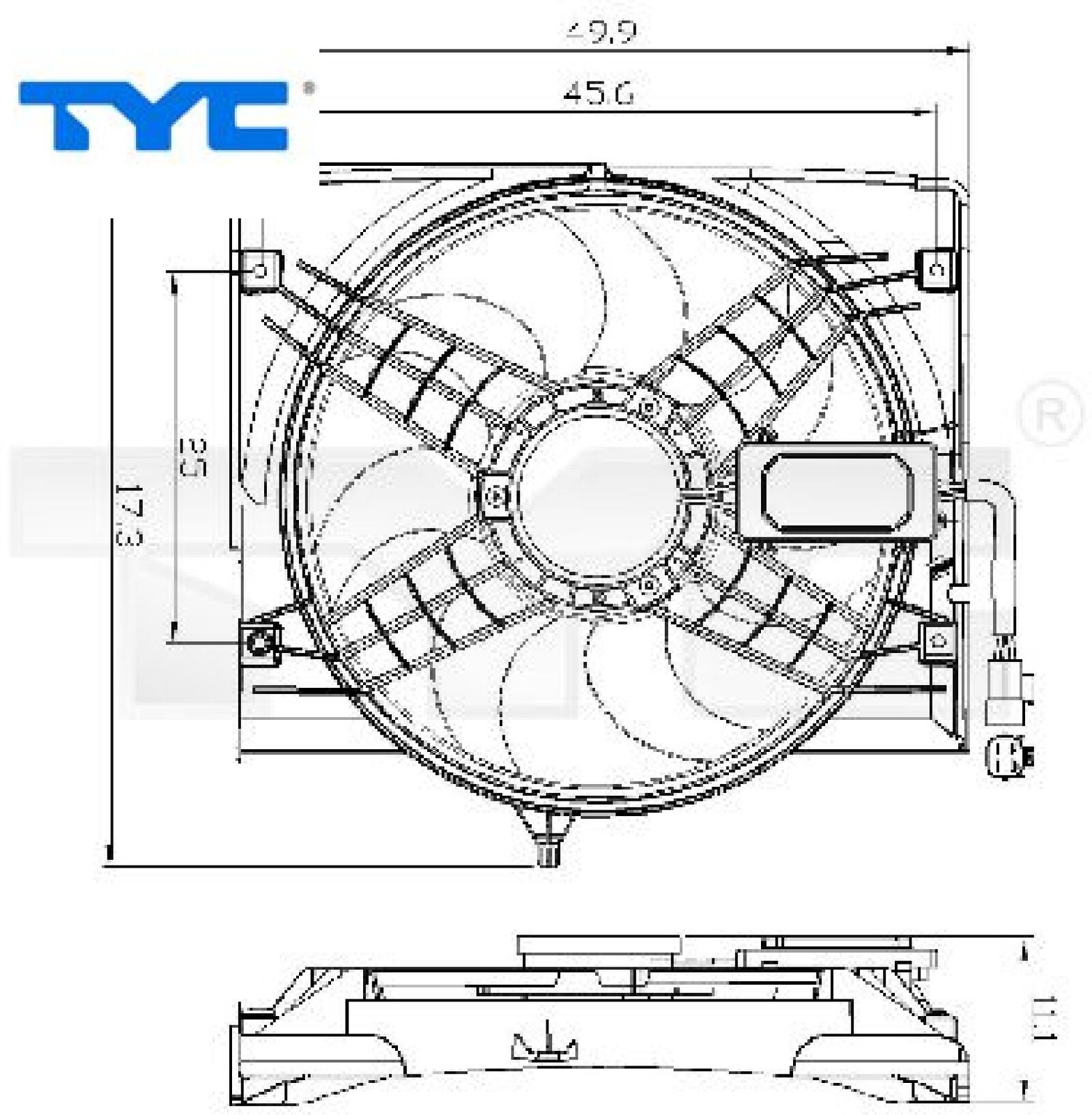 TYC 803-0011 Lüfter für Motorkühlung Lüfter Motorkühlung Motorlüfter