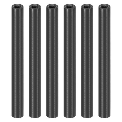 M3 Aluminium Abstandshalter, 6 Stück Abstandshalter 3mm IDx5mm ODx60mm L Schwarz