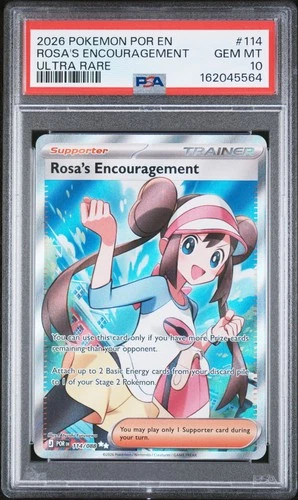 2026 POKEMON POR EN-PERFECT ORDER ULTRA RARE #114 ROSA'S ENCOURAGEMENT PSA 10