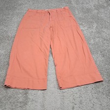 Liverpool Los Angeles Women Coral Orange Wide Leg Cropped Pants Size 16/33